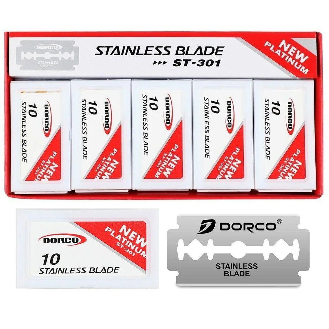 Dorco ST-301 Stainless Steel Blades - 100 Pack
