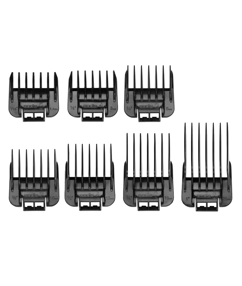 Andis 7-Piece Snap-On Blade Attachment Comb Set