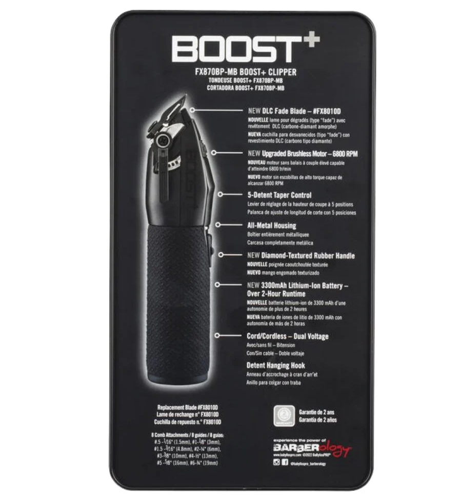 BABYLISSPRO MATTE BLACK BOOST+ CLIPPER