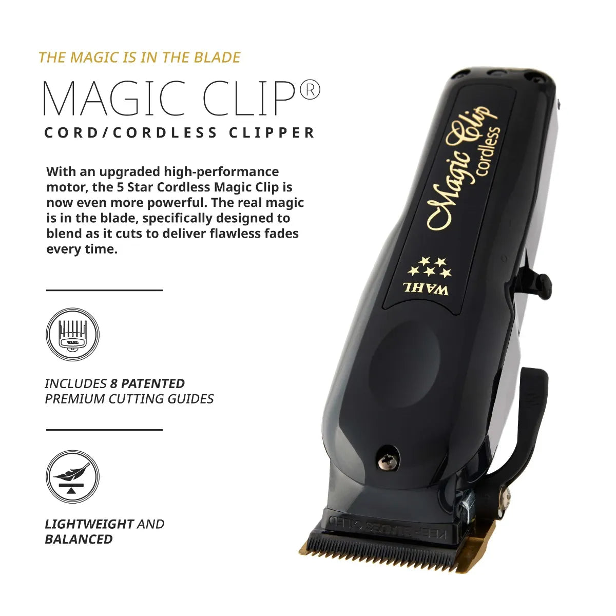 Wahl 5-Star Black Cord/Cordless Magic Clip