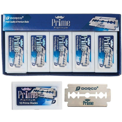 Dorco Prime Platinum Double-Edge Razor Blades - 100 pack