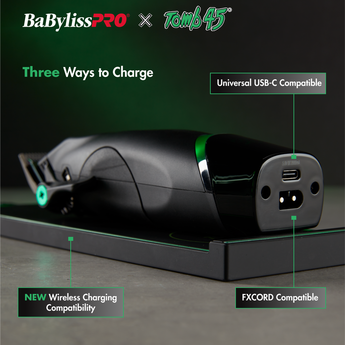 BaBylissPRO® Tomb45® Wireless Charging Clipper w/ FREE WIRELESS CHARGING PAD