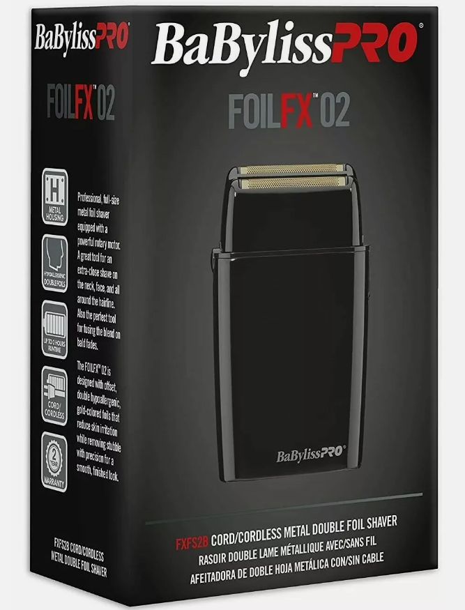 BABYLISSPRO FOILFX02 CORDLESS BLACK METAL DOUBLE FOIL SHAVER